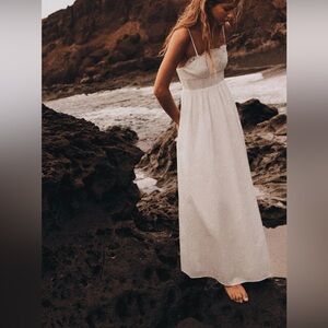 ZARA EMBROIDERED POPLIN DRESS